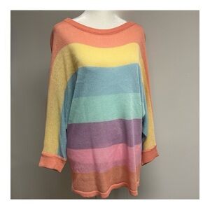 Pink Lily Pastel Rainbow Stripe Tunic Top